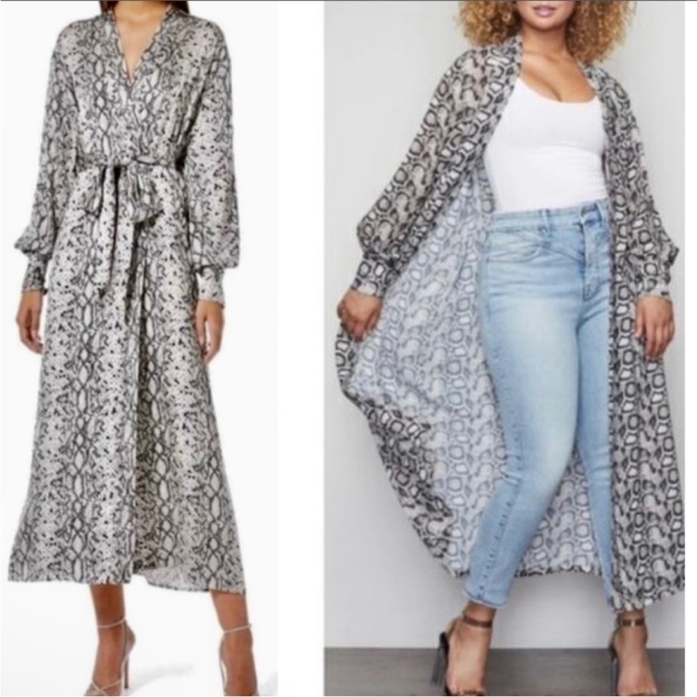 Sleek Good American Python Duster Robe Size 5= 2XL - image 1